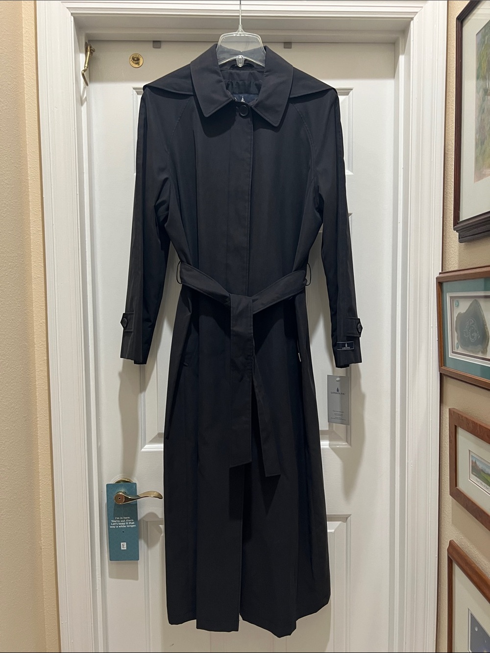 London Fog Classic Moss Microfiber Rain Coat-Long Length